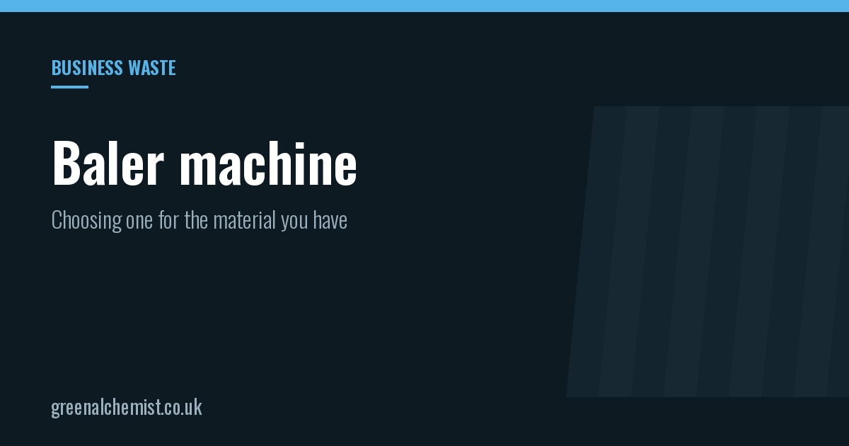 Baler machine: choosing one for the material you have