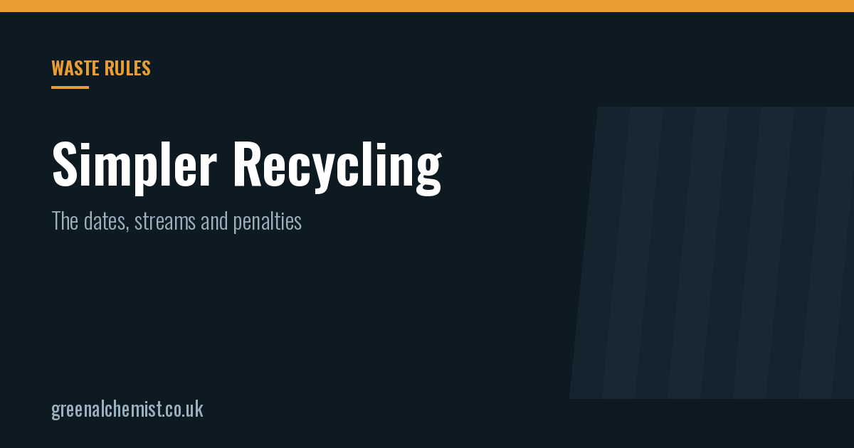 Simpler Recycling: the dates, the streams and the penalties