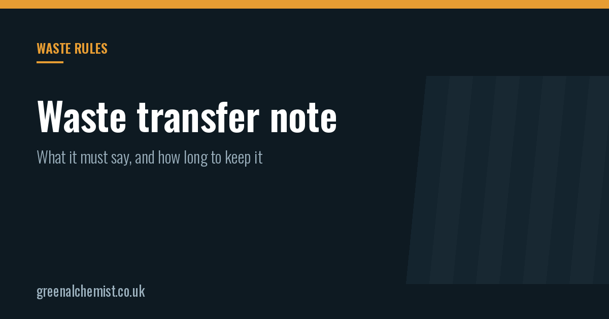 Waste transfer note: what it is and what it must include